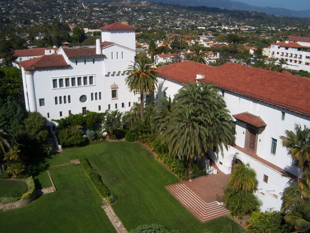 The Santa Barbara County Courthouse and city